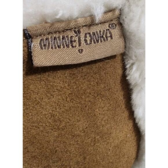Minnetonka Boots Womens 7 Suede Faux Shearling Slip On Sherpa Lined Mid-Calf - Picture 3 of 13